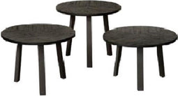 RENEW Lazio table set (3) - 54x54/45/40/35 - recl. teak black