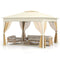 Coast Pop-up Partytent - Dubbel Dak en Gaaswanden - 337 x 337 x 260 cm - Beige