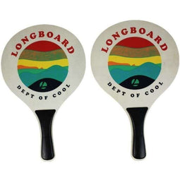 LONGBOARD VB1 - Houten strandracketset met 1 bal - Multicolor