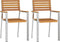 vidaXL - Stapelbare - Tuinstoelen - - - 2 - stuks - van - Massief - Acaciahout - en - RVS