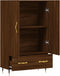 vidaXL - Hoge - kast - 69,5x31x115 - cm - bewerkt - hout - bruin - eikenkleur