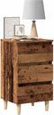 vidaXL - Nachtkastje - 40x35x69 - cm - bewerkt - hout - oud - houtkleurig