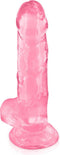 Pure Jelly The Cute Pink One - Dildo met Balzak - Realistisch - met Zuignap - 20 cm - Transparant Roze