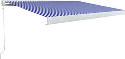 vidaXL - Luifel - handmatig - 450x300 cm - blauw en wit