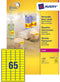 Avery L7651Y - Printlabel - Afneembaar - Neon geel 38,1 x 21,2 mm