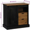 vidaXL - Dressoir - HALDEN - schuifdeur - zwart - 80x40x80 - cm - massief - hout - grijs