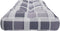 vidaXL - Palletkussen - 120x40x12 - cm - stof - ruitpatroon - grijs