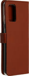 Selencia Samsung Galaxy S20 Plus - Bookcase Echt Leer - 3 Pasjeshouder - Lichtbruin