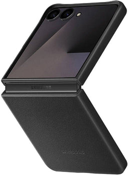 Samsung Galaxy Z Flip 7 - Hoesje - Vegan Leather - Zwart