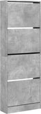 Schoenenkast 60x21x163,5 cm bewerkt hout betongrijs