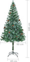 vidaXL - Kunstkerstboom - met - dennenappels - 180 - cm