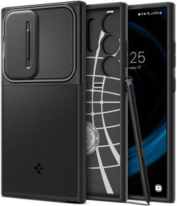 Spigen Optik Armor (Galaxy S24 Ultra) - Hybride bescherming - Snap Lens Protection - Zwart