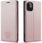 Hoesje Geschikt voor iPhone 12 PRO MAX met Anti Skim Bescherming - Pasjes Bookcase RFID Beschermd Cover - Roze Goud