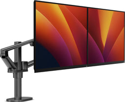 Alberenz® Dubbele Monitor Arm Zwart - Dubbele Monitorbeugel - Monitorarm 2 schermen - Monitor beugel - Ergonomisch ontwerp