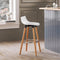 SoBuy Barkruk FST86-W - Met Rugleuning en Voetensteun - 41 x 41 x 84 cm - Wit