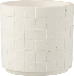 J-Line bloempot Vierkant - keramiek - wit - small - 2 stuks - Ø 12.5 cm