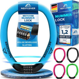 NEXTCOVER® Cijferslot Fietsslot - Ringslot - 5-cijferige cijfercode - Blauw