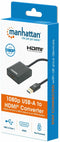 Manhattan 1080p - USB-A naar HDMI Adapter - HDMI 1.4 - Zwart