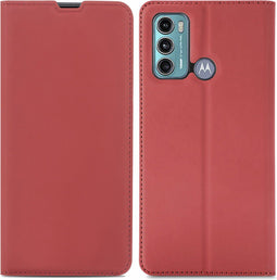 iMoshion Hoesje Geschikt voor Motorola Moto G60 Hoesje Met Pasjeshouder - iMoshion Slim Folio Bookcase - Rood
