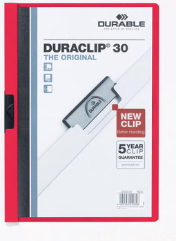 Klemmap Durable Duraclip A4 3mm 30 vellen rood