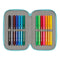 Driedubbele Pennenzak Frozen Hello spring Licht Blauw 12.5 x 19.5 x 5.5 cm (36 Onderdelen)