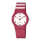 Q&Q V06A-005VY - Horloge - Sport - Analoog - Dames - Vrouwen - Plastic band - Rond - Kunststof - Cijfers - Rood - Strepen - Wit - 10 ATM