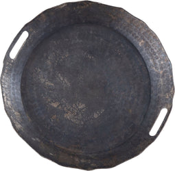 PTMD Semin Silver Alu Round Rustic Tray Wavy Edge M