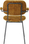 Light&living Eetkamerstoel 58x58x82 cm EMMA velvet okergeel-donker grijs