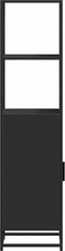 vidaXL - Hoge - kast - 35,5x35x139 - cm - bewerkt - hout - en - metaal - zwart