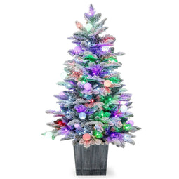 Coast kerstboom - 100 cm - 148 takken - 80 LED-lampjes - wit/groen