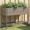 vidaXL - Plantenbak - met - schap - poly - rattan - grijs