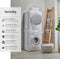 tectake® Parret - Tussenstuk Wasmachine en Droger - Universeel Verbindingsframe - Verstelbaar - Zilver