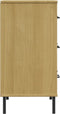 vidaXL - Dressoir - met - 3 - lades - OSLO - 77x40x79,5 - cm - grenenhout - bruin