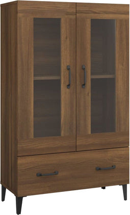 vidaXL - Hoge - kast - 70x31x115 - cm - bewerkt - hout - bruin - eikenkleur