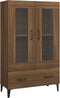 vidaXL - Hoge - kast - 70x31x115 - cm - bewerkt - hout - bruin - eikenkleur