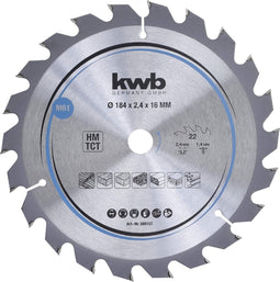 kwb cirkelzaagblad 184 x 16 mm - snel zagen, geschikt voor zacht en hard hout, blok- en spaanplaat - hardmetalen tanden, flexibel hoofdblad