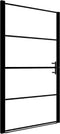 vidaXL - Douchedeur - mat - 91x195 - cm - gehard - glas - zwart