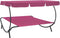 vidaXL - Loungebed - met - luifel - roze
