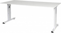 Verstelbaar Bureau - 180x80 grijs - wit frame