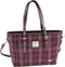 Schoudertas Spey Tote bag Paars Geruit (Purple Check)- Groot - Ritssluiting - Harris Tweed - Glen Appin of Scotland