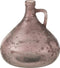 J-Line vaas Fles Met Handvat - glas - oud roze - 18 cm hoog