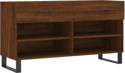 vidaXL - Schoenenbank - 102x35x55 - cm - bewerkt - hout - sonoma - eikenkleurig