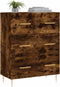 vidaXL - Dressoir - 69,5x34x90 - cm - bewerkt - hout - gerookt - eikenkleurig