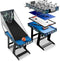 Juskys Multi-Speeltafel 5 in 1 - Biljart Tafelvoetbal Hockey Tafeltennis Basketbal - Benzine