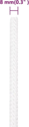 vidaXL - Boottouw - 8 - mm - 250 - m - polypropyleen - volwit