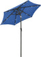 vidaXL - Parasol - met - LED-verlichting - 200x211 - cm - aluminium - azuurblauw