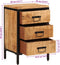 vidaXL - Nachtkastje - met - 3 - lades - 40x35x63 - cm - massief - ruw - mangohout