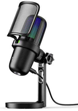 Nedis GSMIC210BK - USB Streaming Microfoon - RGB Verlichting - Zwart