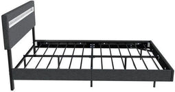 Zwevend bed Lissabon - 140x200cm - LED-verlichting - Donkergrijs