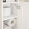 SoBuy FRG177-II-W - Toiletkast - 2-in-1 ontwerp met toiletrolhouder - Wit 20x18x95cm